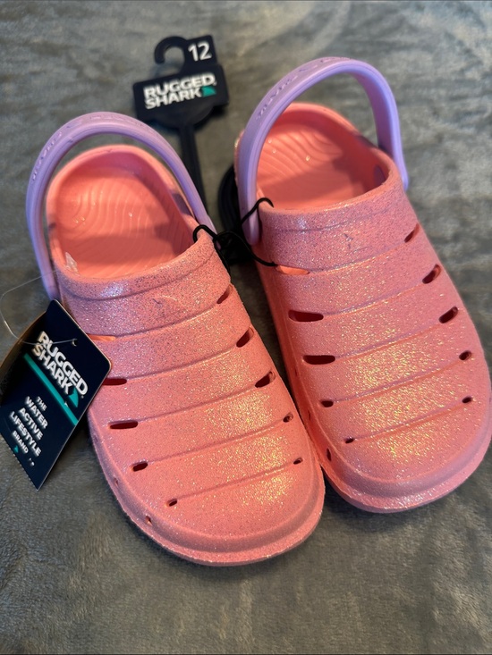 Rugged Shark Other - NWTS Kids' Rugged Shark Pink Glitter Clog Sz 12 Summer Fun